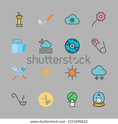 shiny icon set. vector set about sink, kettle, tap and scissors icons set.