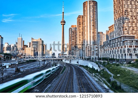 Toronto Skyline and Go transportation