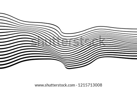 Optical art abstract background. Wave design black and white. Vector eps10
