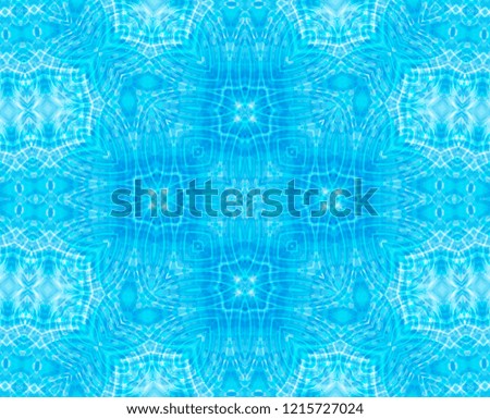 Blue bright background with abstract concentric pattern 