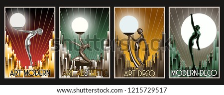 Art Deco Aesthetic Women from the 1920s Retro Posters