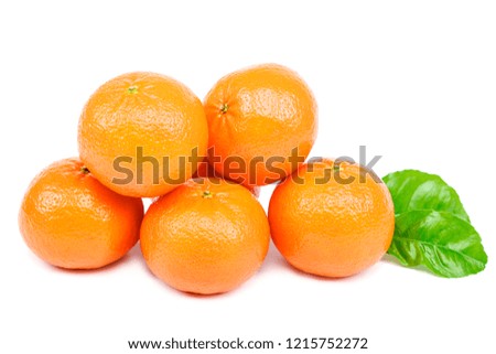 Fresh tangerines isolated on white background.