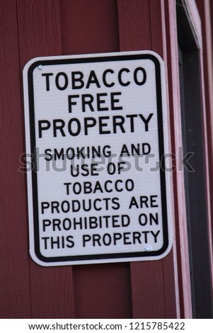 Tobacco Free Property Sign