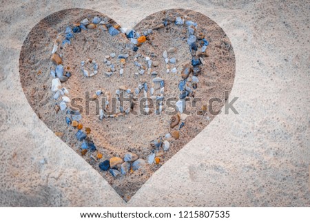 Heart with stones on the beach "Baltic Sea 2019"