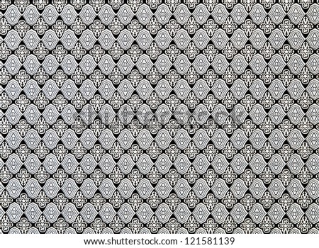 Damask seamless pattern black-white colored