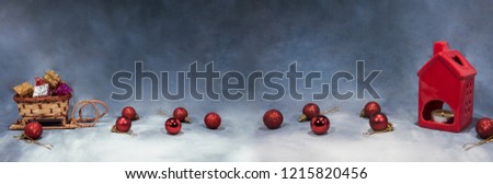 Happy Merry Christmas image. Abstract holidays image with some Christmas decor.