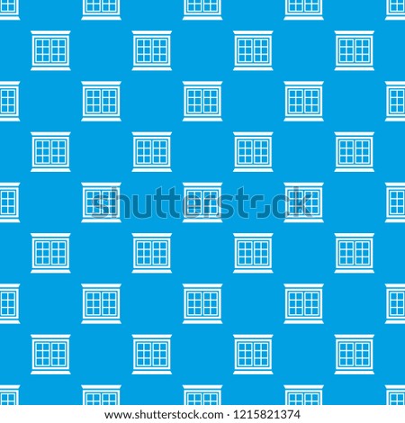 Modern window frame pattern vector seamless blue repeat for any use