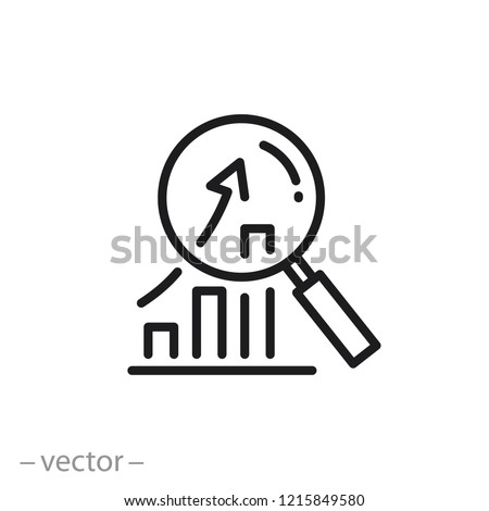research icon, analyze business linear sign isolated on white background - vector illustration eps10 Royalty-Free Stock Photo #1215849580