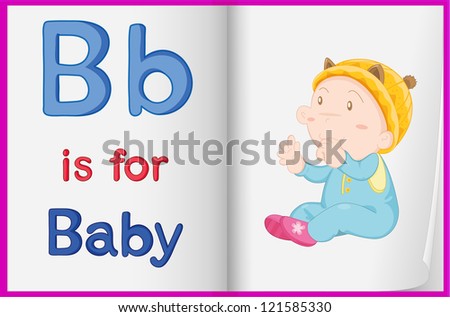 illustration of a kid on a book on a white background