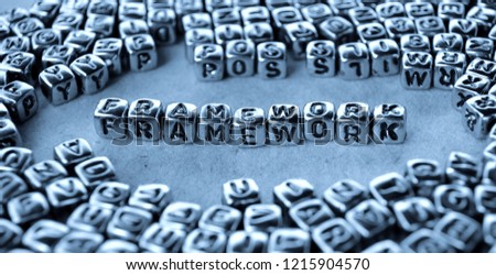 Framework - Word from Metal Blocks on Paper - Concept Photo on Table
 Royalty-Free Stock Photo #1215904570