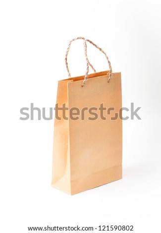 Paper bag on white background