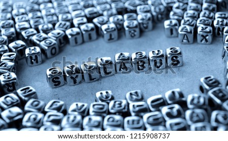 Syllabus - Word from Metal Blocks on Paper - Concept Photo on Table
 Royalty-Free Stock Photo #1215908737