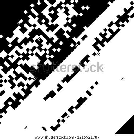 Distress pixelated digital error background. Glitch Grunge Overlay Black diagonal Texture. EPS10 vector.