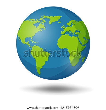 Earth Globe isolated on white Background. Illustration Vector EPS10.
