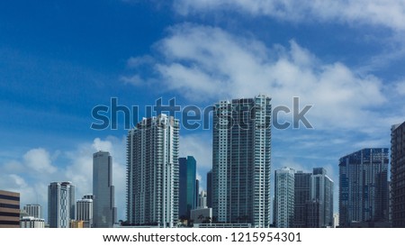 View of skyscrapers of downtown Miami, in Florida, USA