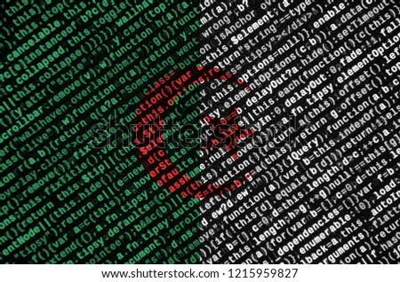 Algeria flag  is depicted on the screen with the program code. The concept of modern technology and site development