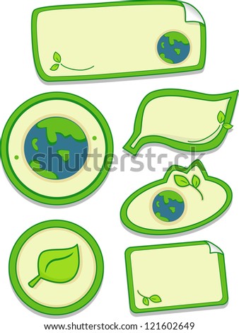 Illustration of Different Blank Eco-Friendly Stickers