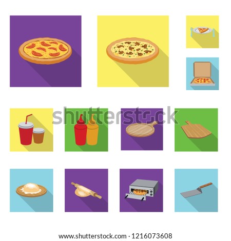 Vector illustration of pizza and food symbol. Collection of pizza and italy stock vector illustration.