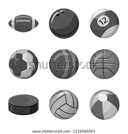 Vector illustration of sport and ball logo. Set of sport and athletic vector icon for stock.