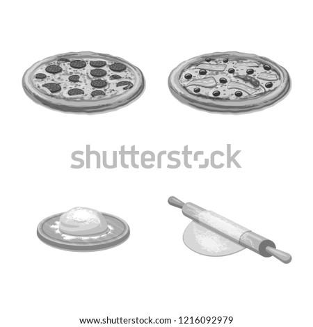 Isolated object of pizza and food symbol. Collection of pizza and italy stock symbol for web.