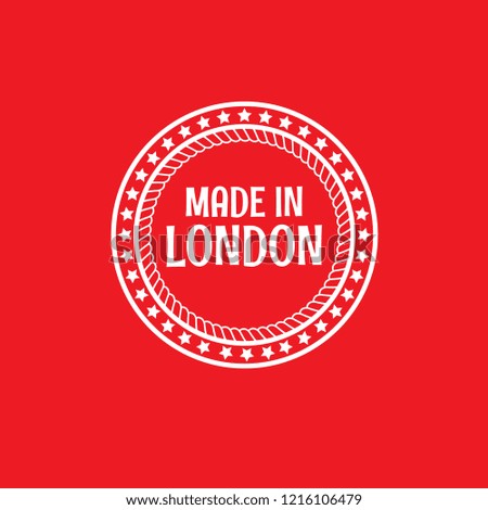 made in london emblem, label, badge. vintage stamp.package label. vector illustration. designed for london products