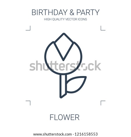 flower icon. high quality line flower icon on white background. from birthday party collection flat trendy vector flower symbol. use for web and mobile