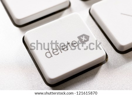 Selective focus on the delete button