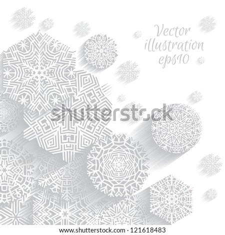 Snowflakes. Christmas background. Vector illustration
