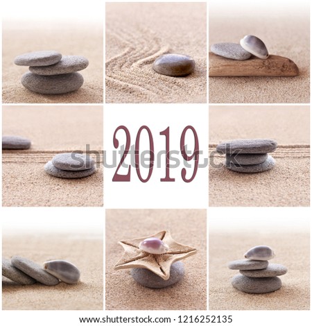 2019, zen sand and stones greeting card