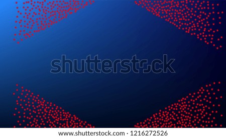 USA Independence Day. Colors of American Flag. . Abstract Background with Many Random Falling Stars Confetti on Blue Background. 