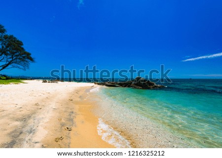Paradise nature, sea on a tropical beach with green 