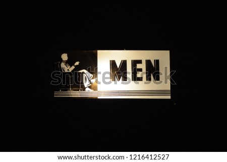 Vintage Sign for Men's Restroom