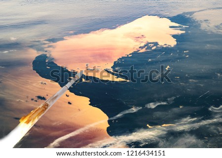 rocket flying over the earth clouds in space, elements of this image furnished by NASA