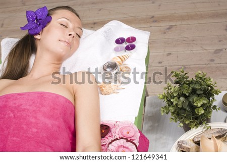 stock photo attractive lady getting spa treatment