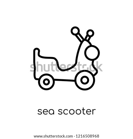 sea scooter icon. Trendy modern flat linear vector sea scooter icon on white background from thin line Summer collection, outline vector illustration