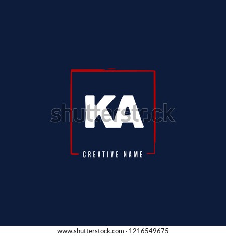 K A KA Initial logo template vector