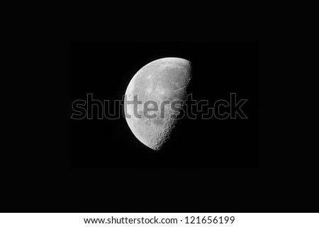 The moon. Photography captured with telescope