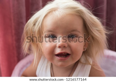 Young and carefree. Adorable child with blond hair. Little girl with long hairstyle. Little child wear natural hairstyle. Hair salon for kids. I feel beautiful.