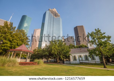 Houston, Texas, USA downtown city skyline. Parkland
