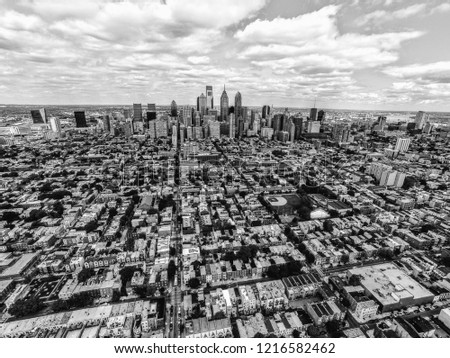 Philadelphia from Above - Black and White