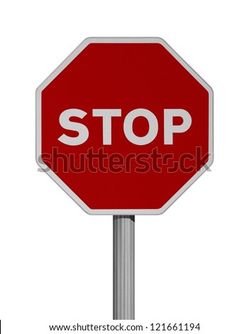 Road sign over white background-STOP