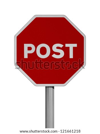 Road sign over white background-POST