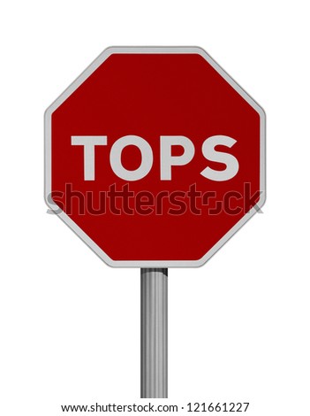 Road sign over white background-TOPS