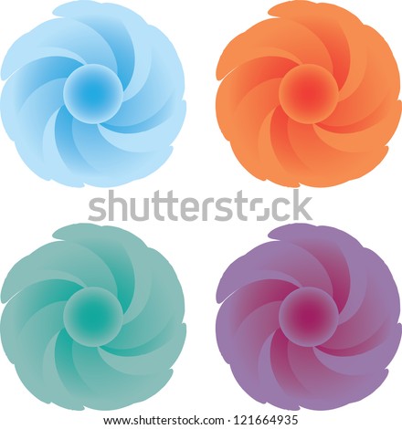 Abstract flowers with curved petals