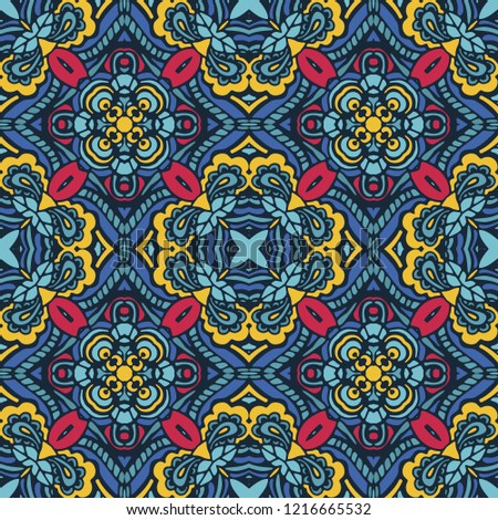 Colorful Tribal Ethnic Festive Abstract Floral Pattern