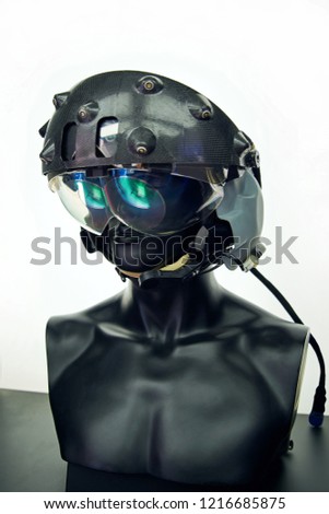 stand with a promising helmet for the pilot 3D