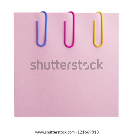 sheet of paper for notes and colored paper clips