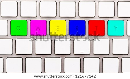 Popular qwerty buttons on keyboard