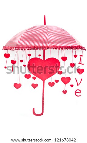 umbrella Love on the white background Royalty-Free Stock Photo #121678042