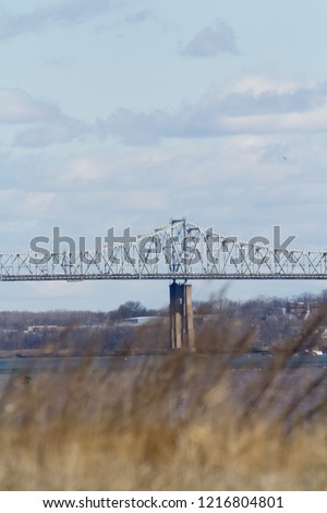 A view of the Outerbridge Crossing, which connects Perth Amboy, New Jersey and Staten Island, New York. Photo taken from South Amboy.